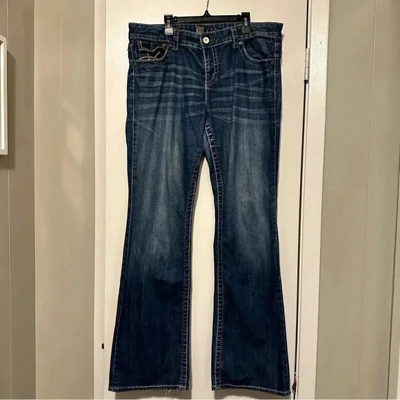 KUT from the Kloth Womens Boot Cut Denim Jeans size 12 Dark Wash KP643MA2 - Picture 1 of 12